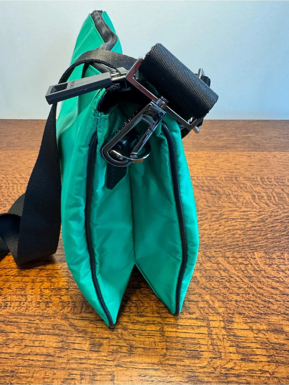 Versace La Medusa Green Nylon Crossbody Messenger Bag with COA